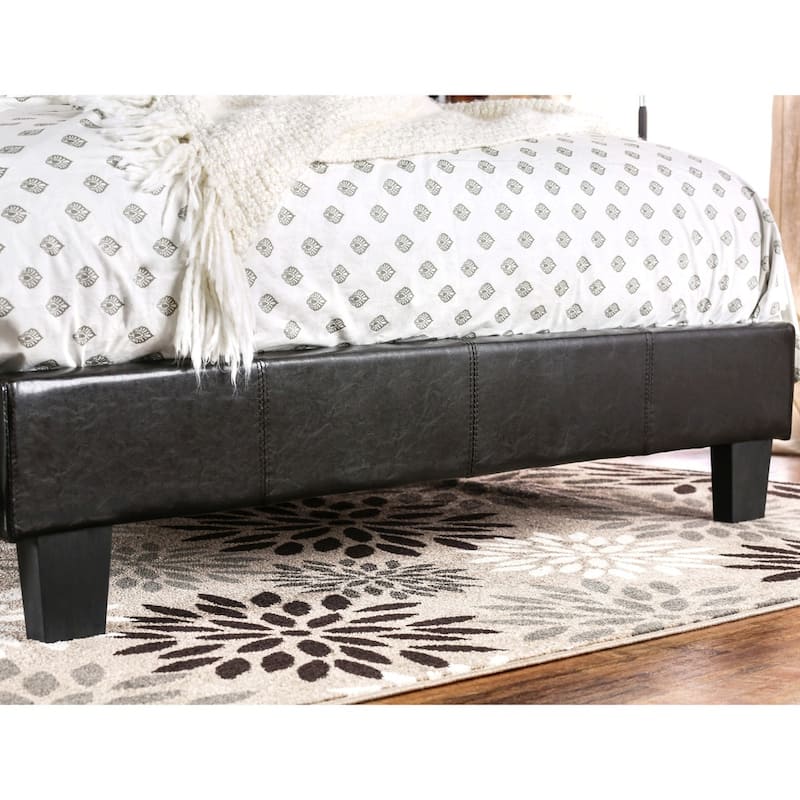 Furniture of America Lala Contemporary Brown Full Faux Leather Kids Platform Bed