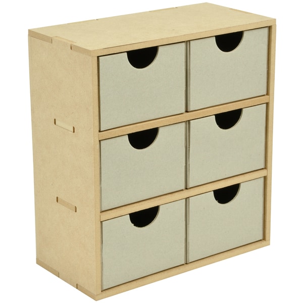 Beyond The Page MDF 6 Drawer Tall Unit 8.5"X9.5"X4.25" (215x240x110mm) Kaisercraft Wood Crafts