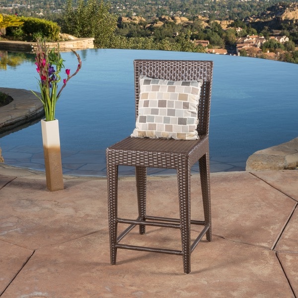 Christopher Knight Home Pacific Wicker Bar Stool - 15286778 - Overstock ...