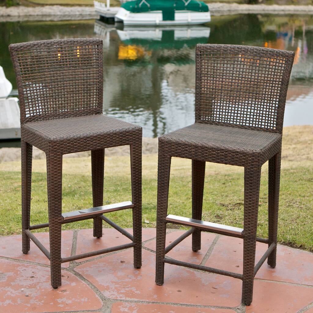 Pacific Wicker Bar Stool by Christopher Knight Home