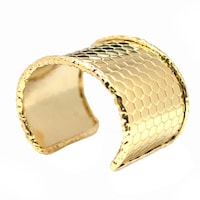 De An 14k Gold Plated Flower Cuff Bracelet On Free De An 14k Gold Plated Hammered Cuff Bracelet
