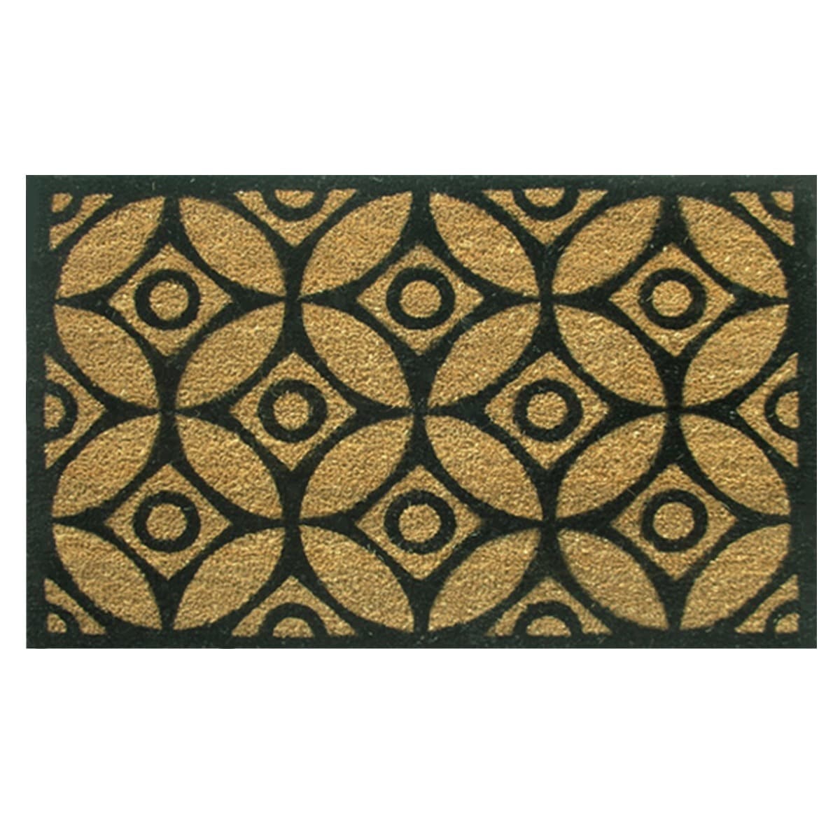 Circles And Stars Coir With Vinyl Backing Doormat