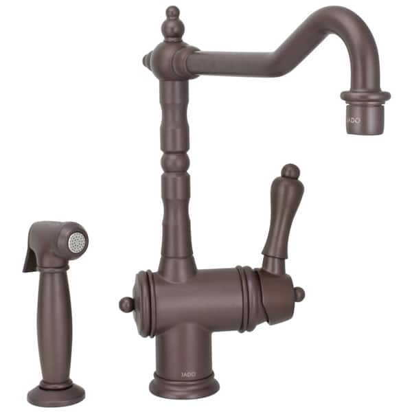 Jado Victorian Old Bronze Single Lever Kitchen Faucet with Spray Bed