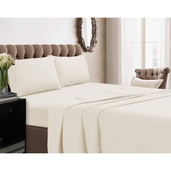 Cotton Extra Deep Pocket PERCALE Bed Sheet Set Flat + Fitted + Pillow Cases