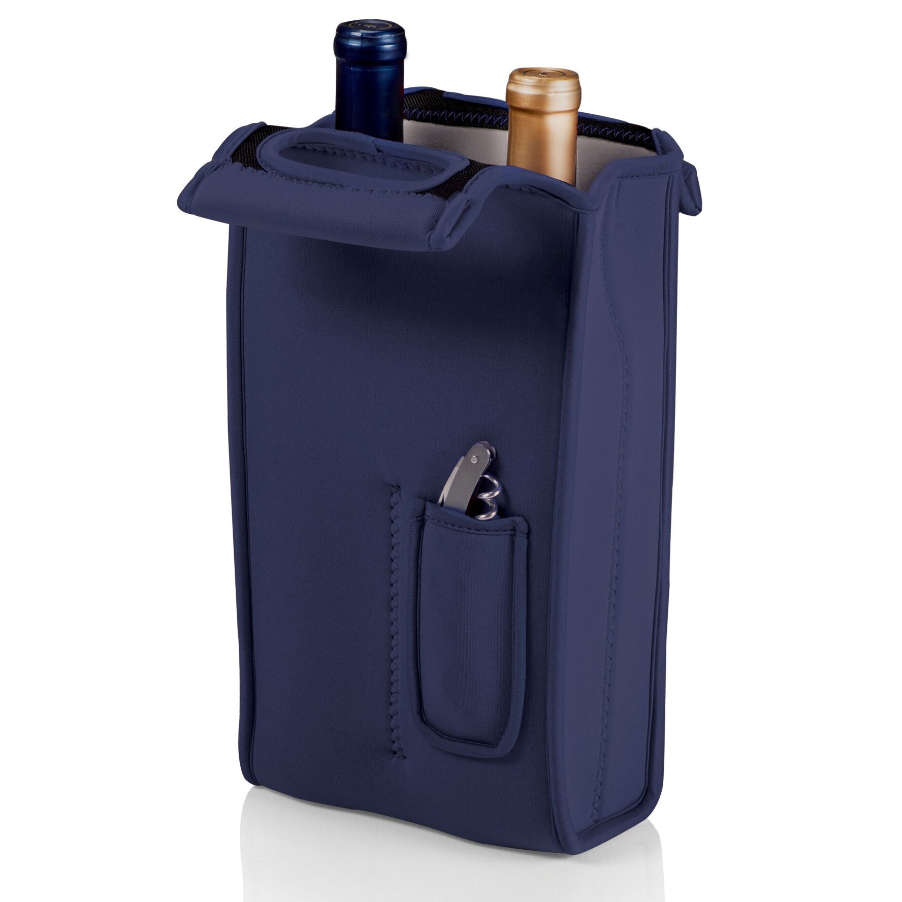 SAMBA Wine Tote Insulated Neoprene Galaxy Blue Print Reusable Wine Bag 
