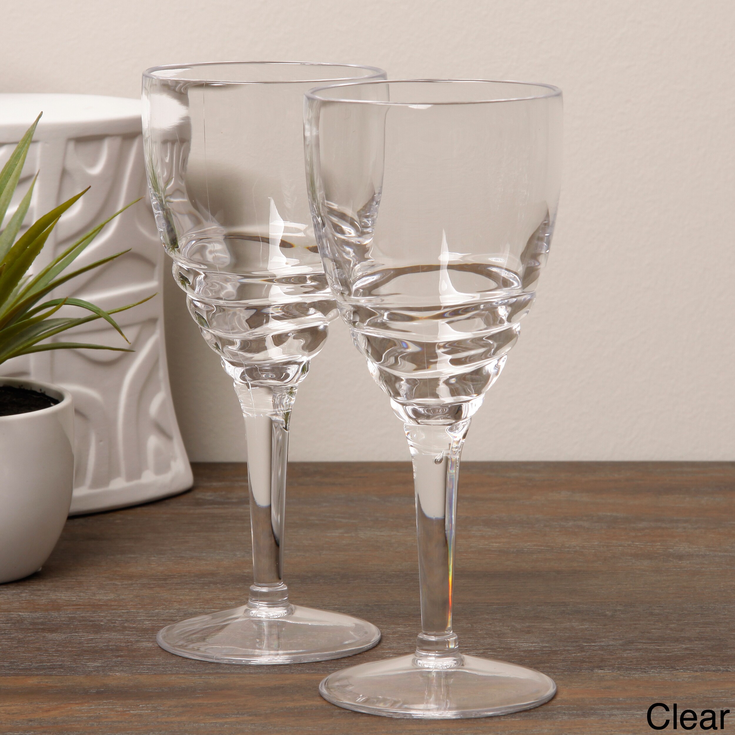 Diligence4us Acrylic Swirl 14 ounce Wine Glasses (set Of 6)