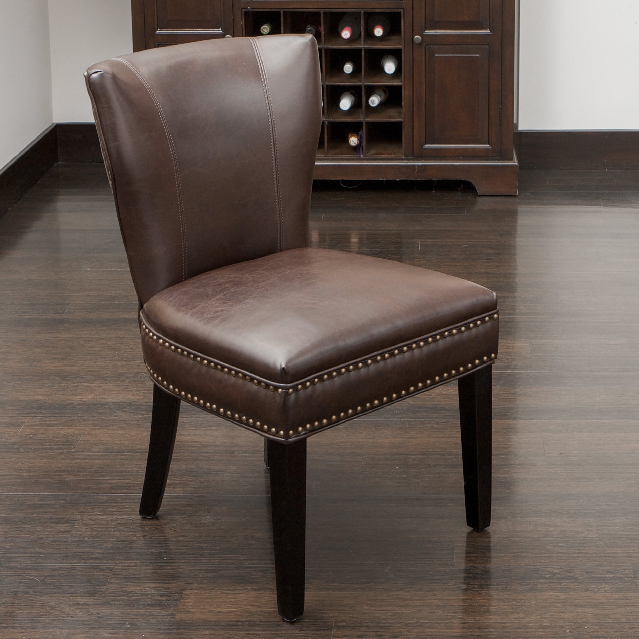 Christopher Knight Home Jackie Brown Leather Accent Dining Chair