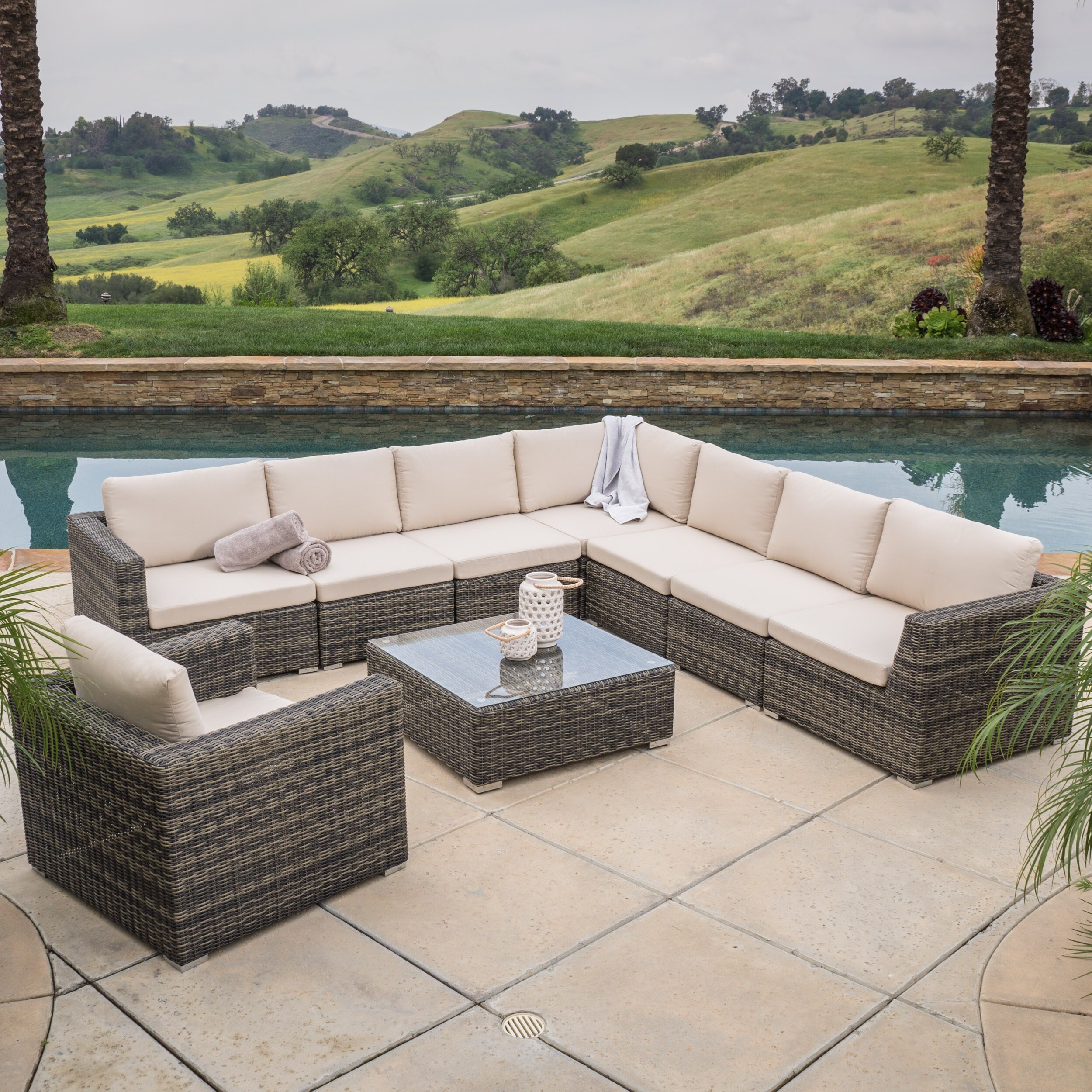 Size 9 Piece Sets Outdoor Sofas Chairs Sectionals
