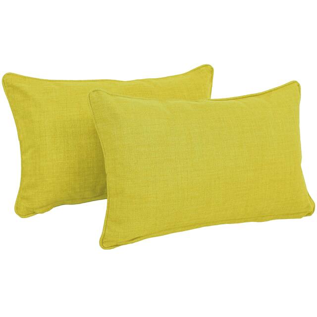Blazing Needles Indoor/Outdoor Lumbar Support Pillow (Set of 2) - Lime