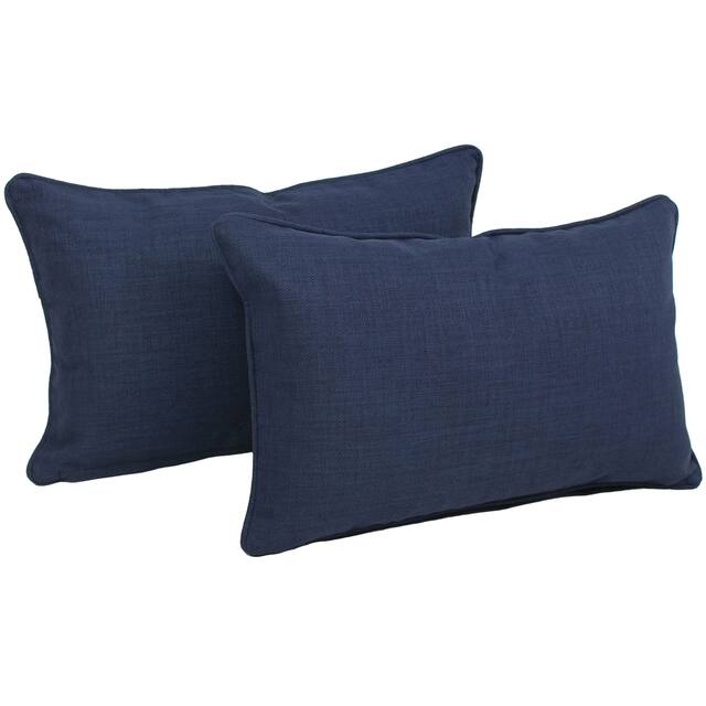 Blazing Needles Indoor/Outdoor Lumbar Support Pillow (Set of 2) - Azul