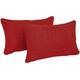 Blazing Needles Indoor/Outdoor Lumbar Support Pillow (Set of 2) - Paprika