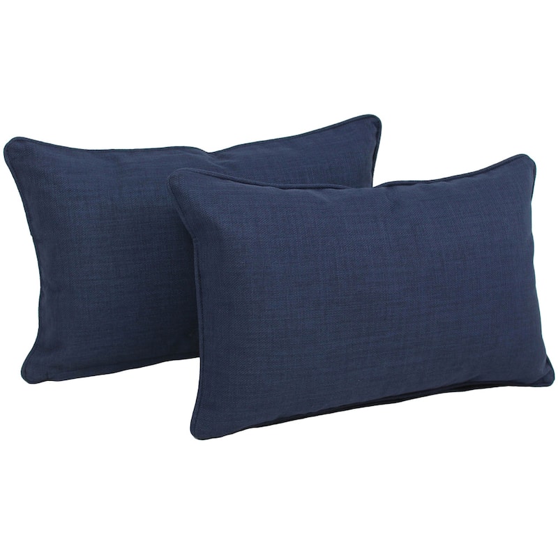 20-inch by 12-inch Indoor/Outdoor Lumbar Accent Throw Pillow (Set of 2) - Azul