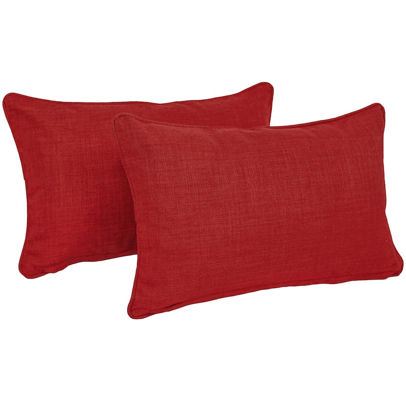 20-inch by 12-inch Indoor/Outdoor Lumbar Accent Throw Pillow (Set of 2) - Paprika