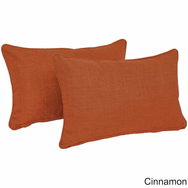 Blazing Needles Indoor/Outdoor Lumbar Support Pillow (Set of 2) - 20 x 12 - Cinnamon
