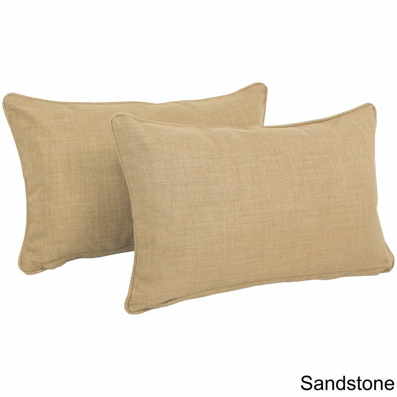 Blazing Needles Indoor/Outdoor Lumbar Support Pillow (Set of 2) - 20 x 12