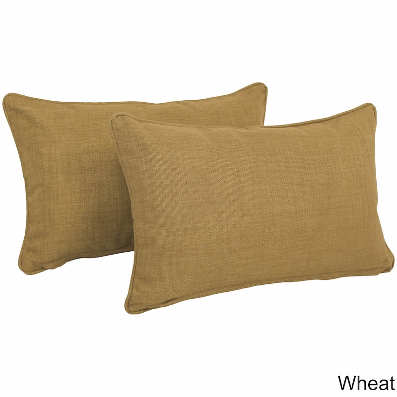 Blazing Needles Indoor/Outdoor Lumbar Support Pillow (Set of 2) - 20 x 12