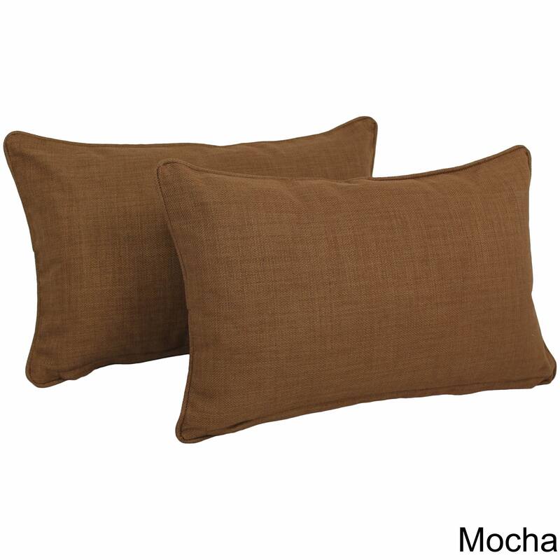 Blazing Needles Indoor/Outdoor Lumbar Support Pillow (Set of 2) - 20 x 12