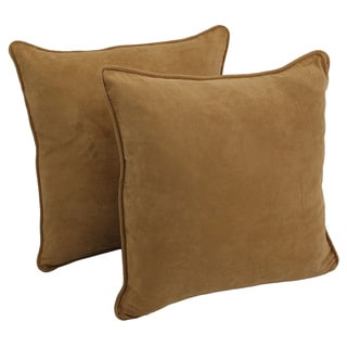 Blazing Needles Neutral 18-inch Square Microsuede Throw Pillows (Set of ...