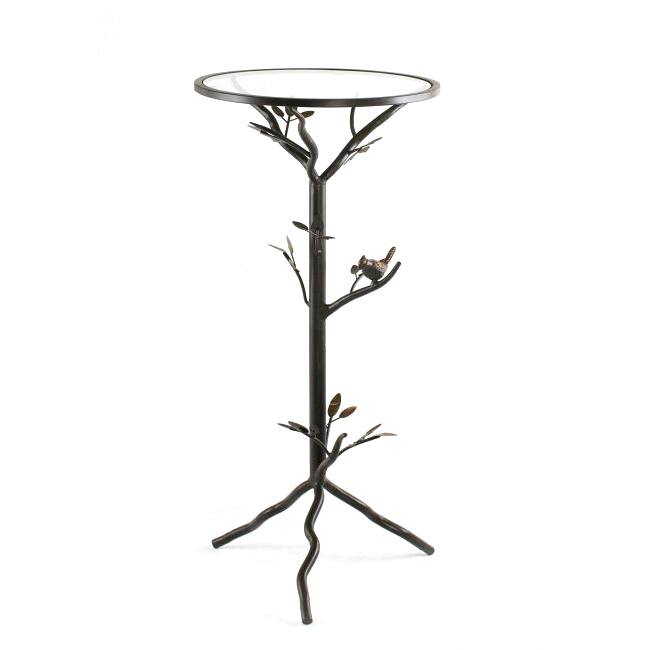 FirsTime & Co. 'Glass Bird' Small Metal End Table