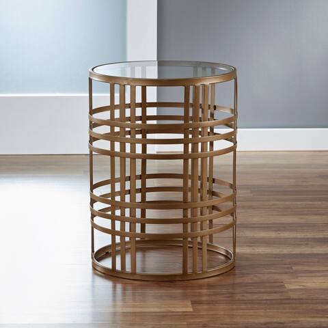 FirsTime & Co. 'Weave' Metal Barrel End Table