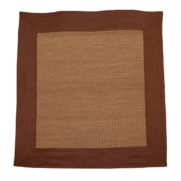 Donegal Square Indoor/ Outdoor Braided Earth Brown Rug (6' Square) Round/Oval/Square