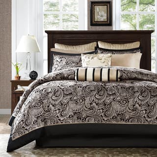 Madison Park Wellington Black 12-piece Complete Bed Set