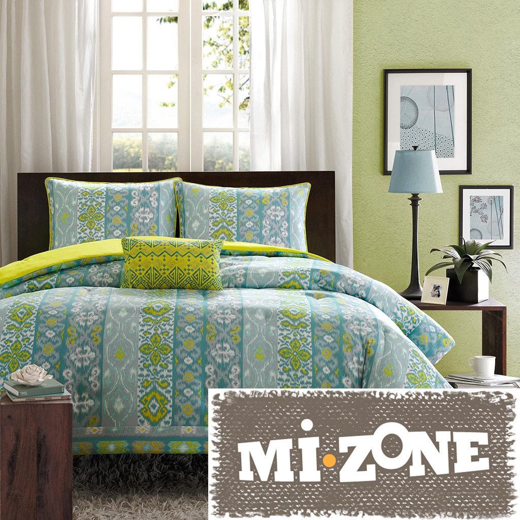 Jla Home MiZone Ashlyn 4 piece Comforter Set Blue Size Full  Queen