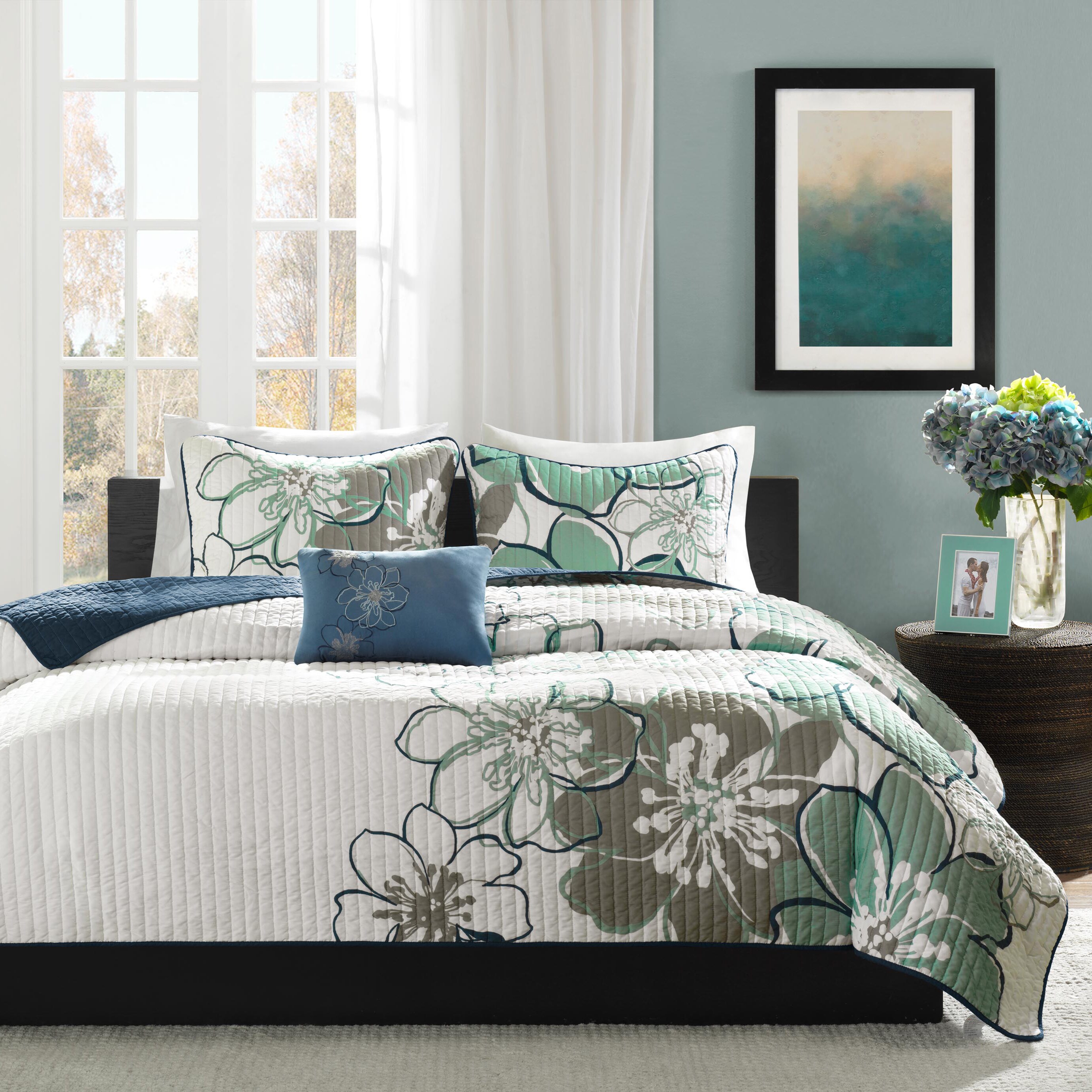 Mi Zone Skylar Blue Reversible Coverlet Set