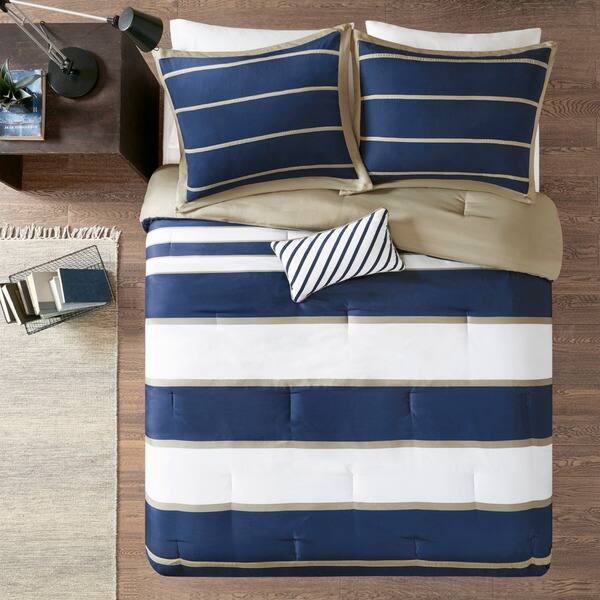 Shop Mi Zone Garrett Navy Printed Comforter Set On Sale Free