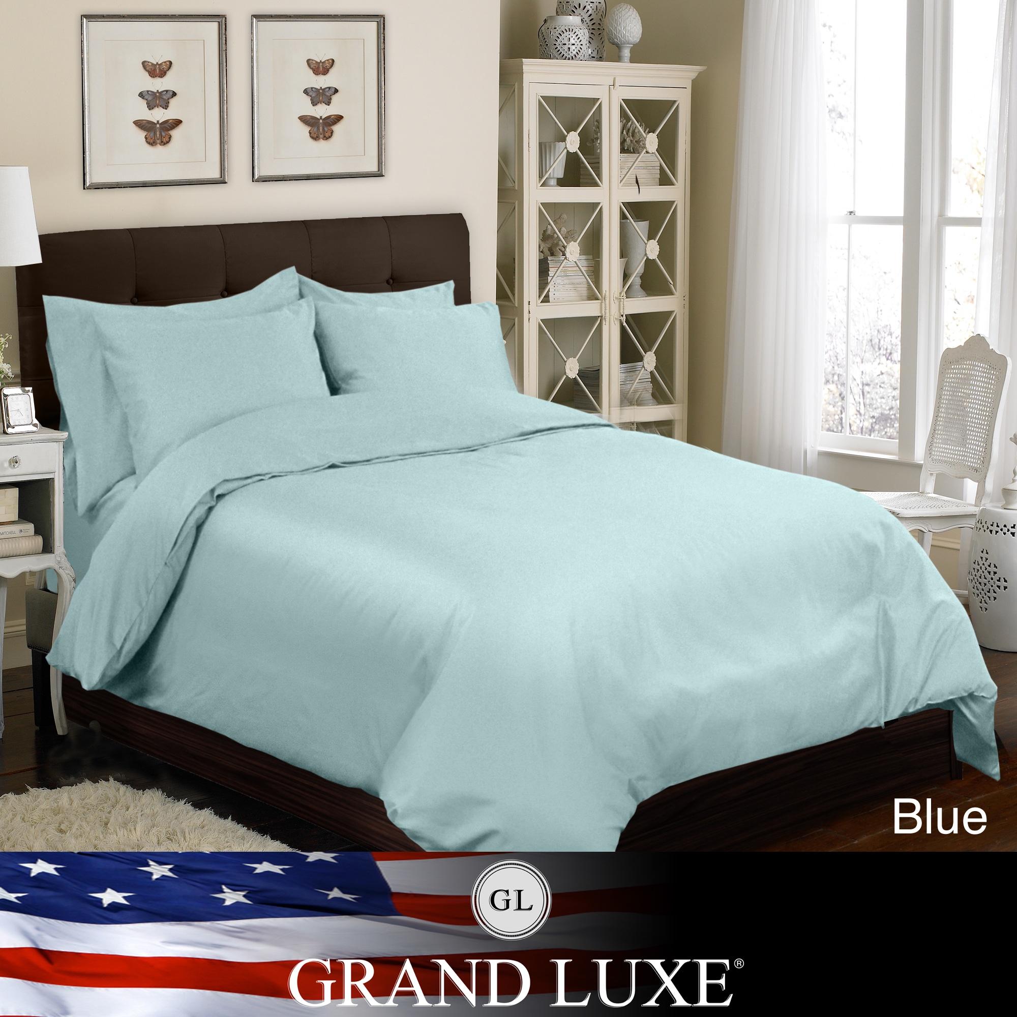 Grand Luxe 100 percent Egyptian Cotton Sateen 500 Thread Count 6 piece Duvet Cover Set