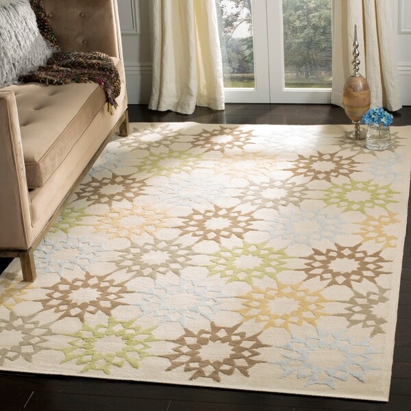 Shop Martha Stewart by Safavieh Quilt Cream Cotton Rug 3'9 x 5'9 On
