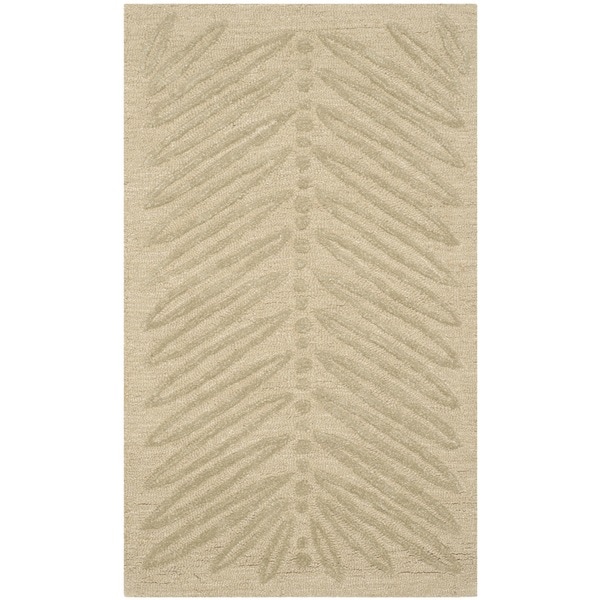 Martha Stewart Chevron Leaves Oolong Tea Green Wool/ Viscose Rug (2'6 x 4'3) Martha Stewart 3x5   4x6 Rugs