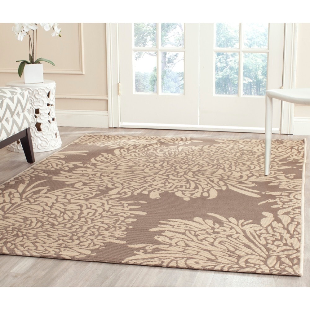 Martha Stewart Chrysanthemum Dark Beige/ Beige Indoor/ Outdoor Rug (2