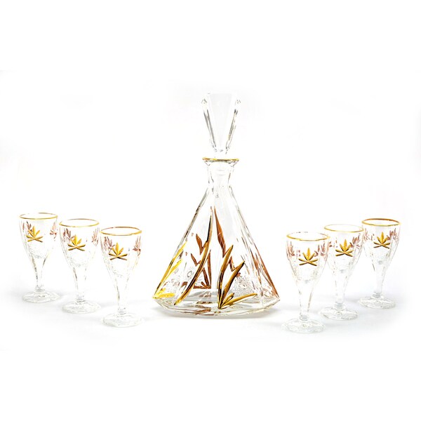 Shop 7piece Glass Bottle and Shot Glass Liquor Set Free Shipping