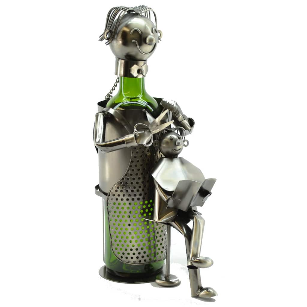 Wine Caddy Hairdresser Wine Bottle Holder - Silver