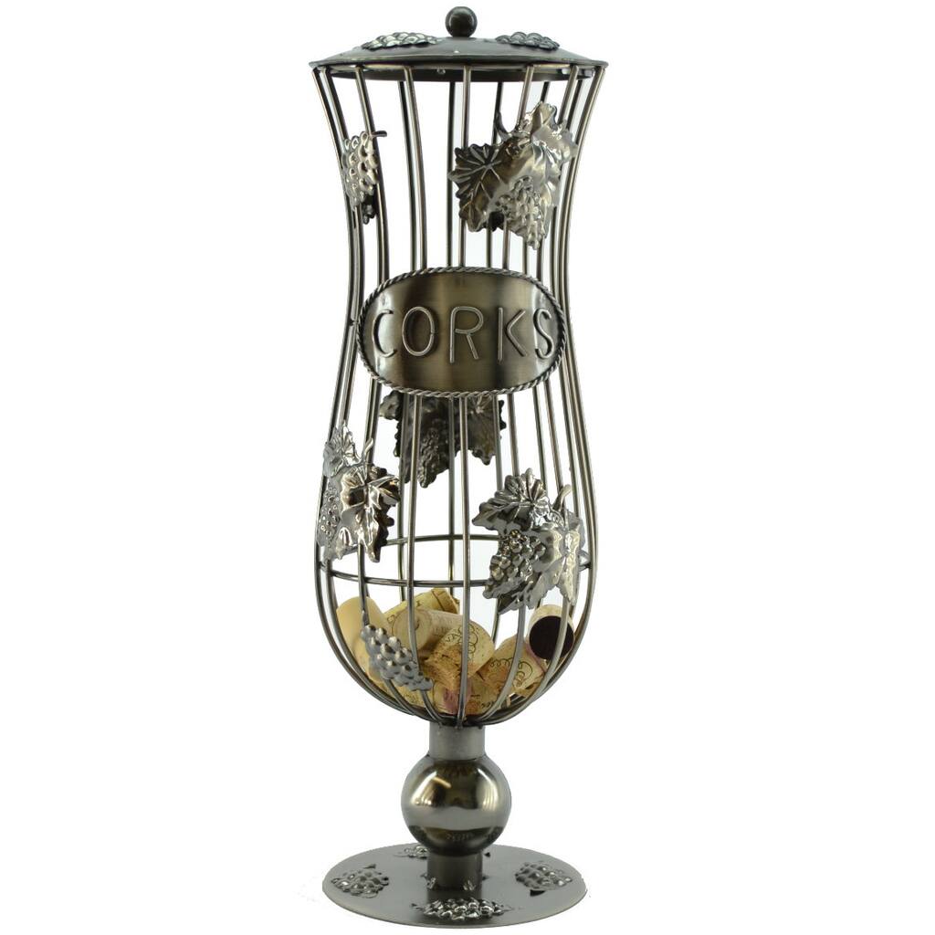 15-Inch Wine Cork Holder - Silver