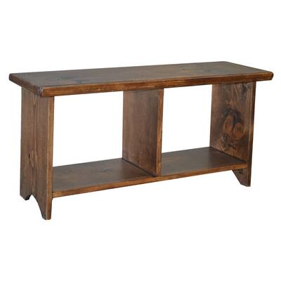 Rustic Pine 2-Cubby Storage Bench