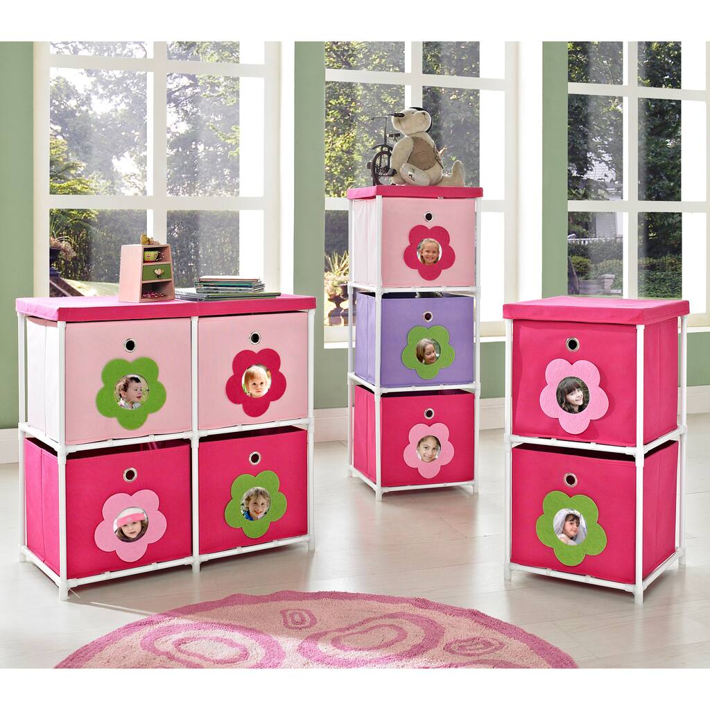 Altra Kids' Pink Flower Bin Storage System