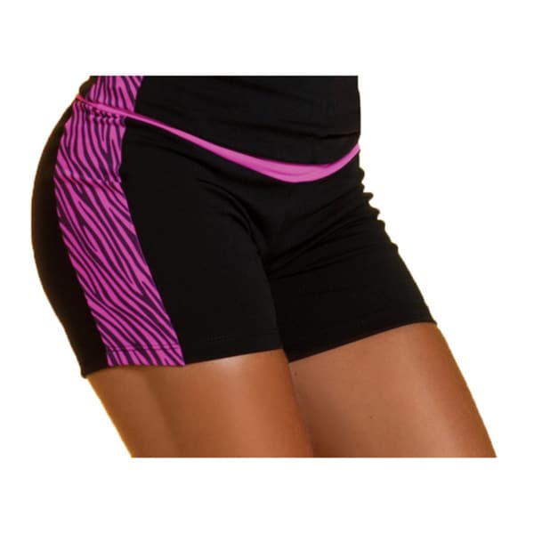 Fajate Women's Black and Zebra Print Supportive Sport Shorts Shorts