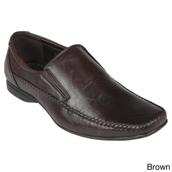 Boston Traveler Men's Leatherette Square Toe Slip on Loafers Boston Traveler Loafers