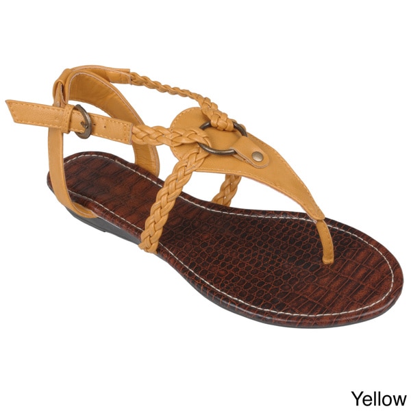 Hailey Jeans Co. Women's 'Latte 19' T strap Flat Sandals Hailey Jeans Co Sandals