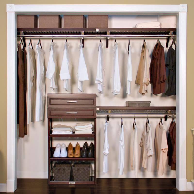 John Louis Espresso 12-inch Deep Woodcrest Closet System