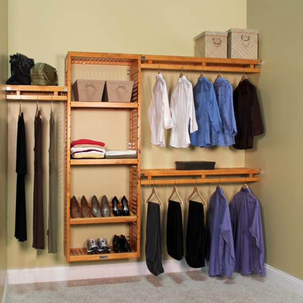 John Louis Home Collection Honey Maple 12-Inch Deep Simplicity Closet System - Free Shipping ...