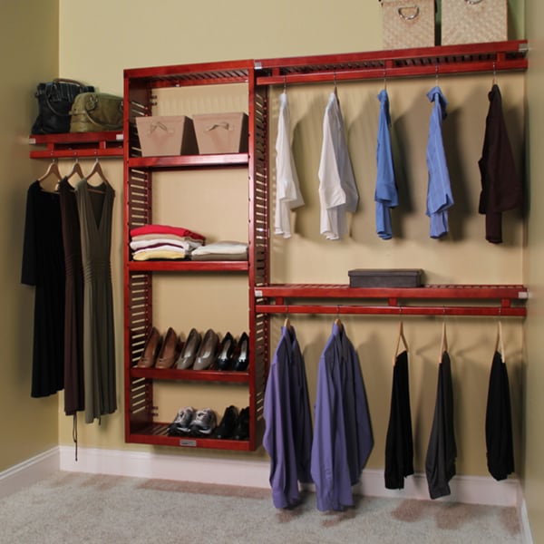 John Louis Home Collection Deep Simplicity Red Mahogany 12-inch Closet System - Free Shipping ...