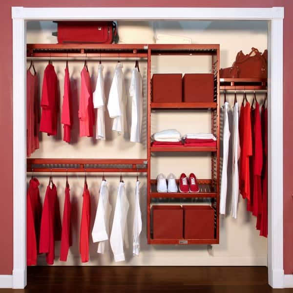 slide 1 of 15, John Louis Home 12in Deep Solid Wood Simplicity Organizer Red Mahogany