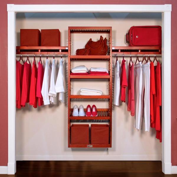 Shop John Louis Home Collection Deep Simplicity Red Mahogany 12-inch Closet System - Free ...
