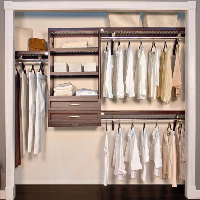 John Louis Espresso 16-Inch Deep Woodcrest Closet System