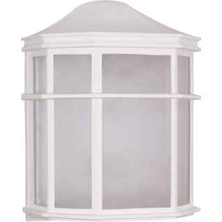 Nuvo 1-light White Cage Lantern Wall Fixture