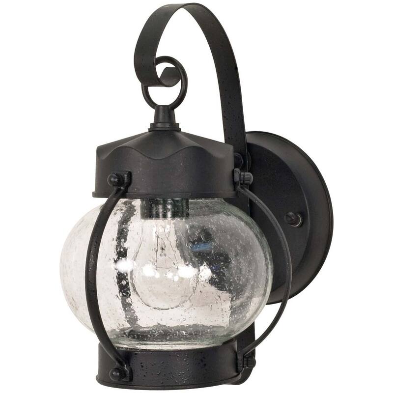 Nuvo Textured Black 1-light Onion Wall Lantern