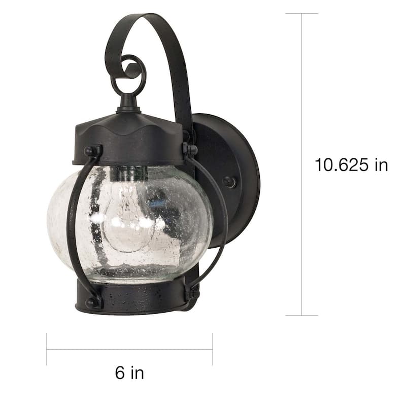 Nuvo Textured Black 1-light Onion Wall Lantern
